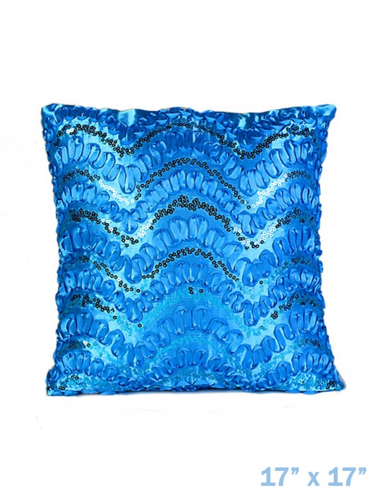 WAVE SEQUINS DESIGN CUSHION COVER & FILLER